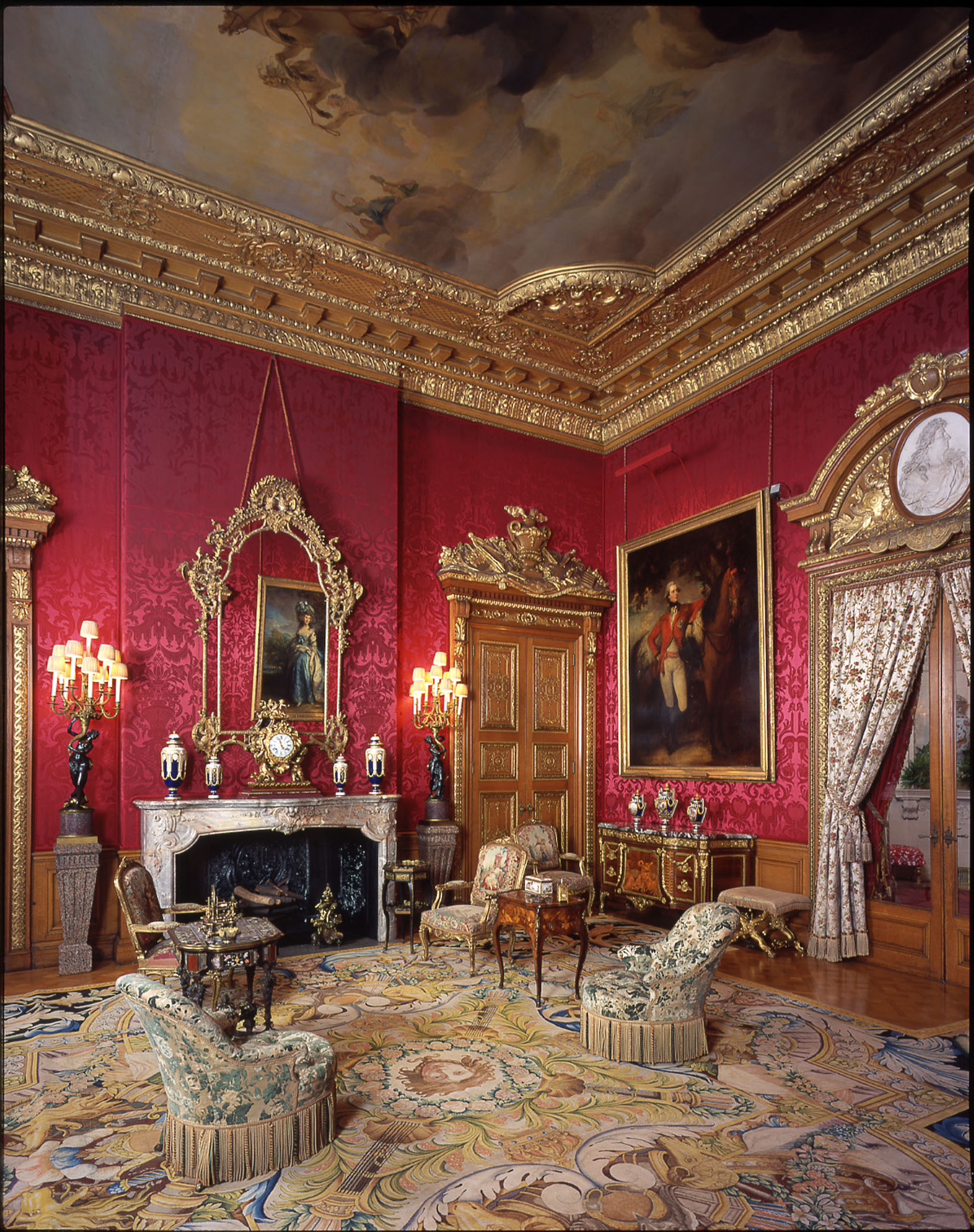 The Red Drawing Room, Waddesdon Manor, The Rothschild Collection (The National Trust). Photo John Bigelow Taylor ©The National Trust, Waddesdon Manor